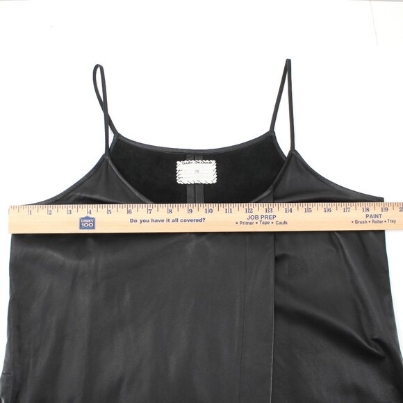 Gary Graham Black Leather Goat Hair Tunic Dress 10 Sleeveless Avant Garde - Picture 14 of 16